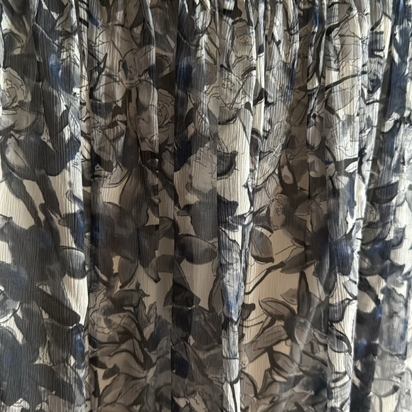 J. Crew Grey, Blue Grey and White Floral Dress - One Shoulder - US6 100%silk - Picture 2 of 7